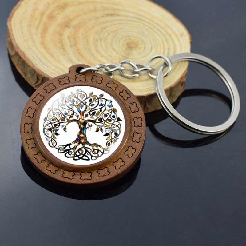 Porte Clé Arbre De Vie Bois