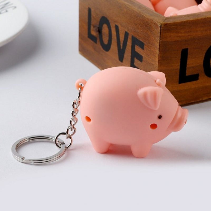 Porte-Clé Cochon Rose