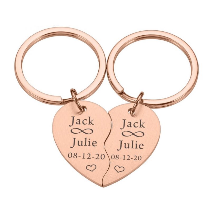 Porte-Clé Personnalisé Coeur Brisé