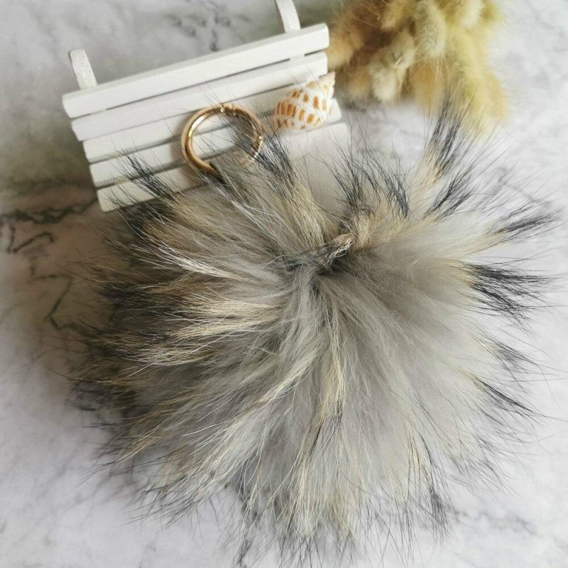 Porte-Clé Vraie Fourrure pompon